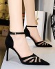 Hollow Pointed-Toe Split-Joint Pumps Sandals