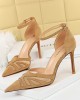 Hollow Pointed-Toe Split-Joint Pumps Sandals