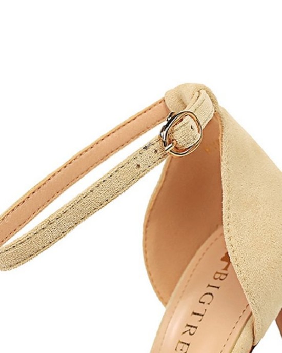 Hollow Pointed-Toe Split-Joint Pumps Sandals