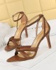 Hollow Knot Open Toe Split-Joint Pumps Sandals