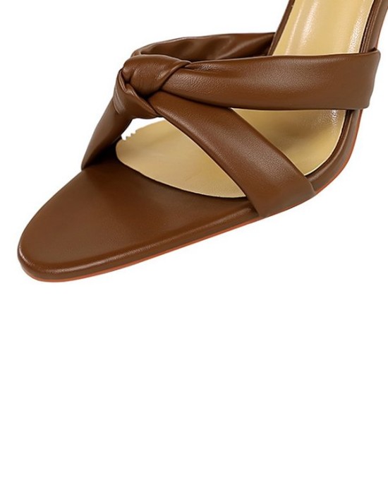 Hollow Knot Open Toe Split-Joint Pumps Sandals