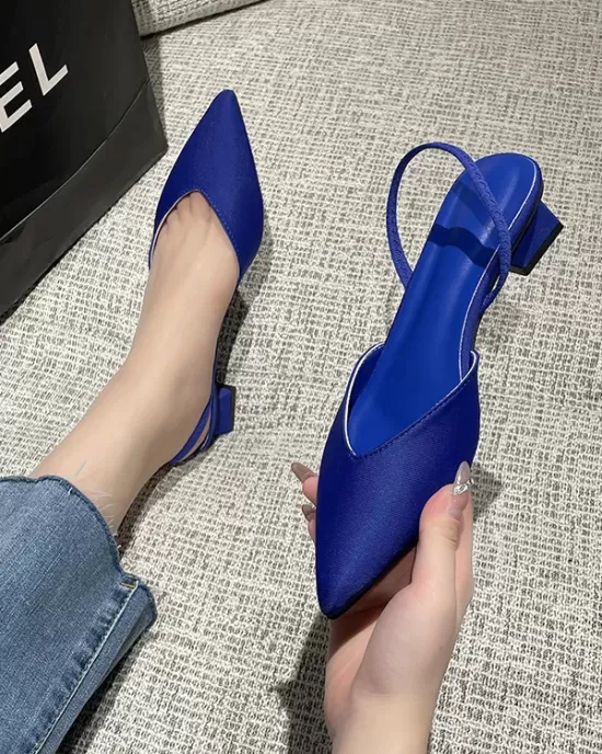 Pointed-Toe Split-Joint Sling Shoes Pumps Sandals