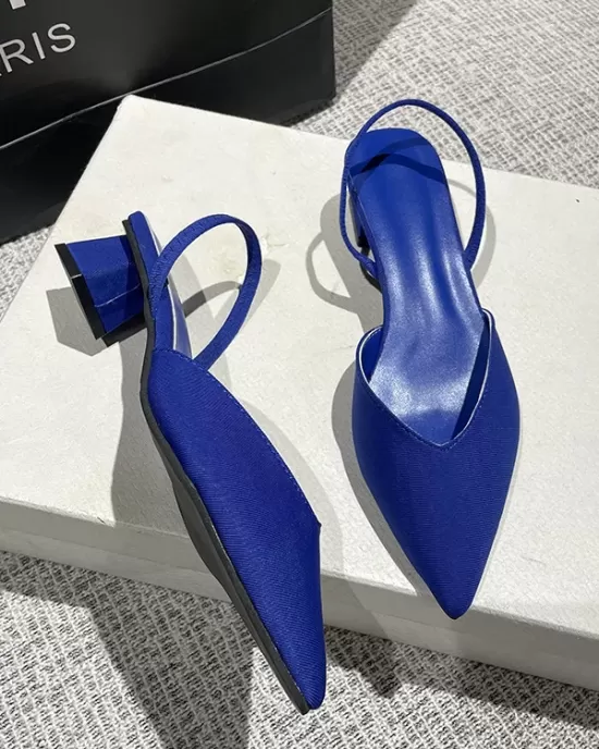 Pointed-Toe Split-Joint Sling Shoes Pumps Sandals