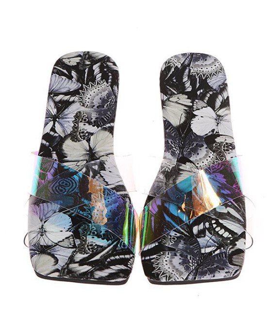 Fashion Floral Sunmmer Flat One-Line Beach Shoes