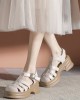 Hollow Round-Toe Sandals Platform Shoes Gladiators