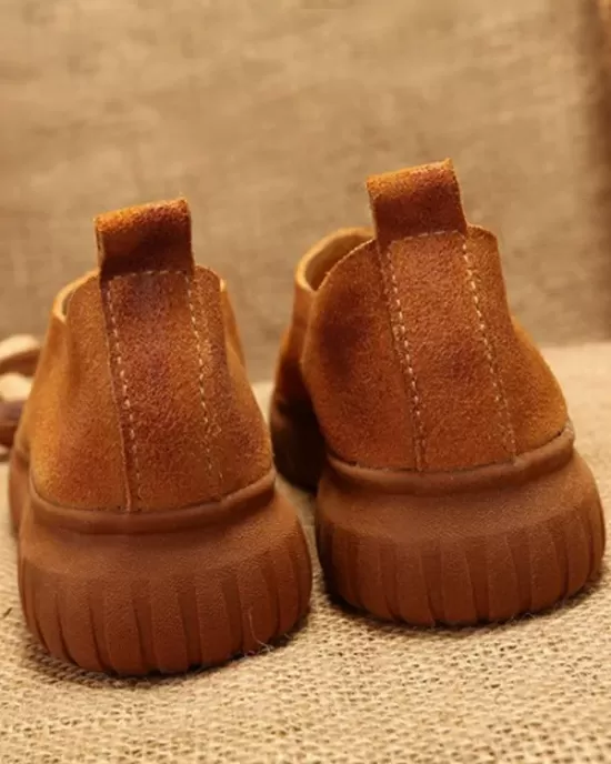 Simple Style Cowhide Soft Shoes