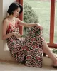 Vacation H-Line Floral Printed V-Neck Dress