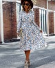 Bohemia Long Sleeves Floral Printed V-Neck Dress