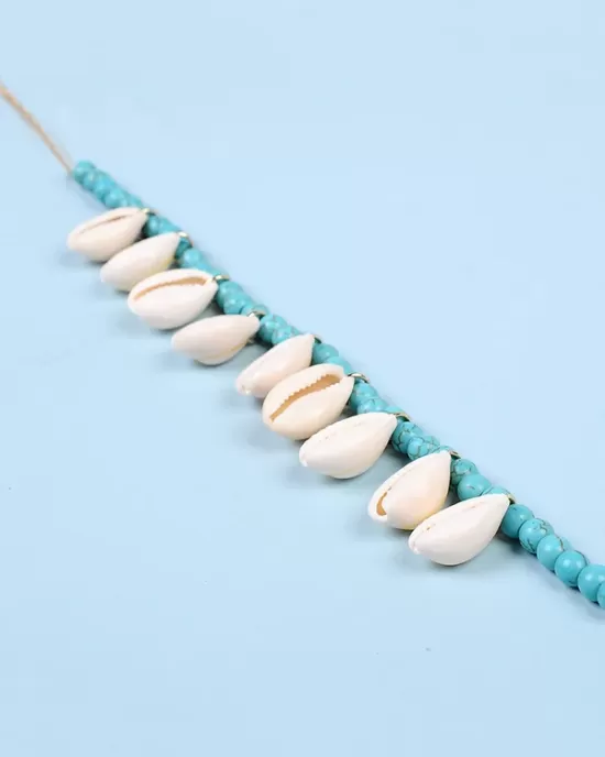 Bohemian Turquoise Shell Pendant Necklace