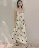 Vacation H-Line Floral Printed U-Neck Dress