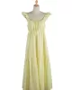 Women's Yellow Sling Dress High Waist Sleeveless Long Swing Dress