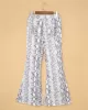 Women's Casual Pants Snake Print High Waist Flared Pants Slim Pants Wide Leg Pants