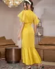 Yellow Mesh Panel Dress