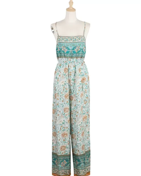 Women Loose Floral Bohemia Jumpsuit