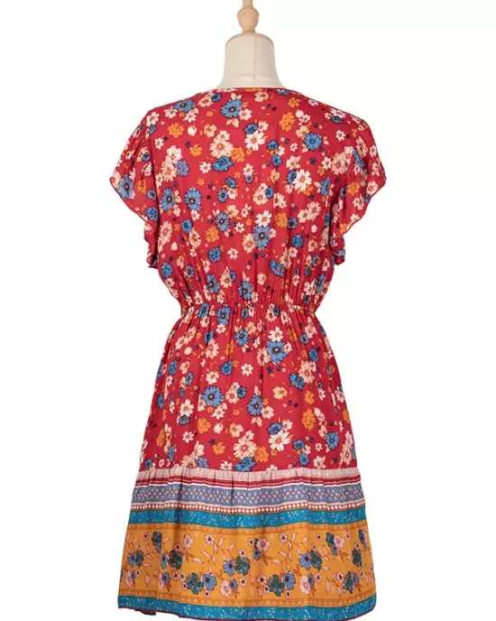 Women A-Line Floral Printed Bohemia Dress