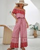 Women Wide Leg Floral Printed Bohemia Jumpsuit