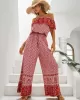 Women Wide Leg Floral Printed Bohemia Jumpsuit