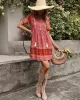 Casual A-Line Floral Printed Round-Neck Dress