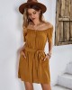 Casual Buckle Loose Solid Color One-Shoulder Jumpsuit