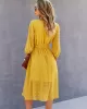 Casual Loose A-Line Buttoned Midi Dresses