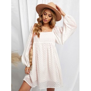 Square Neck Flare Mini Dress