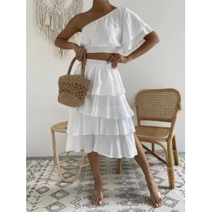 Vacation Wrap High-Waisted Off-The-Shoulder Two Pieces Set