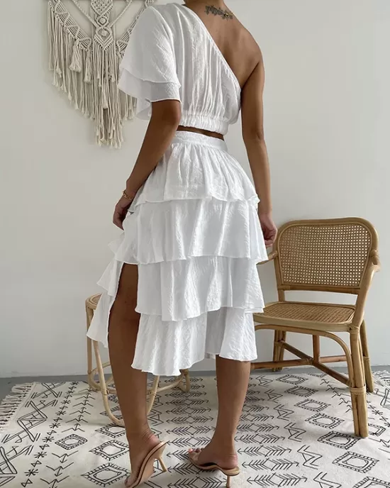 Vacation Wrap High-Waisted Off-The-Shoulder Two Pieces Set