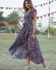 Vacation Irregularity Floral V-Neck Dress