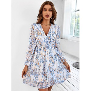 Bohemia A-Line Printing V-Neck Dress