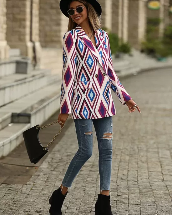 Casual Loose Geometric Coat