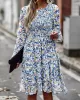 Bohemia Puff Sleeves Floral Dress