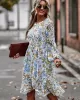 Bohemia Puff Sleeves Floral Dress