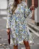 Bohemia Puff Sleeves Floral Dress