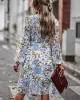 Bohemia Puff Sleeves Floral Dress