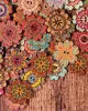 About 100Pcs Multi-Color Floral Pattern Buttons