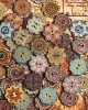 About 100Pcs Multi-Color Wooden Buttons