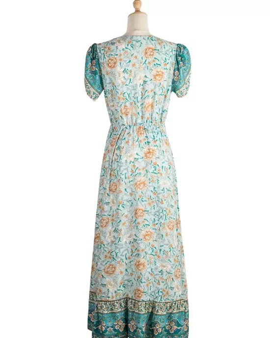 Bohemia A-Line Floral V-Neck Dress