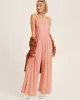 4 Colors Urban High Waisted Wide Leg Solid Color Jumpsuits Bottom