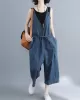 Comfortable V-neck Jeans Jumpsuit