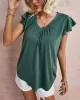 Vacation Loose Solid Color V-Neck T-Shirt