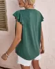 Vacation Loose Solid Color V-Neck T-Shirt