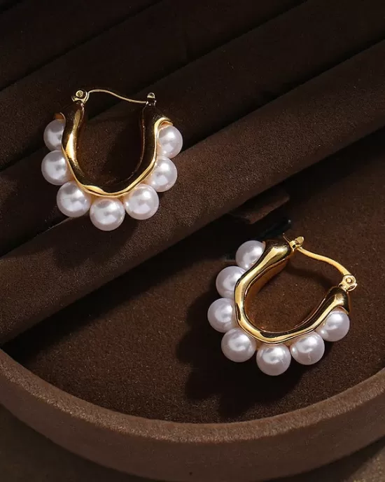 Women Pearl Vintage Simple Earrings