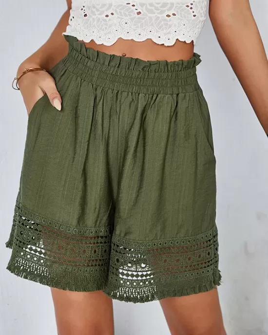 Casual Loose Solid Color  Shorts Bottom