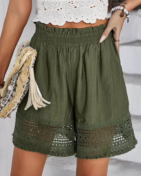 Casual Loose Solid Color  Shorts Bottom