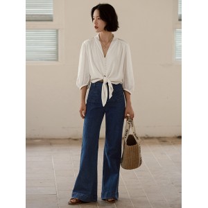 Casual High Waisted Loose Solid Color Pants Bottoms