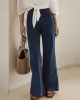 Casual High Waisted Loose Solid Color Pants Bottoms