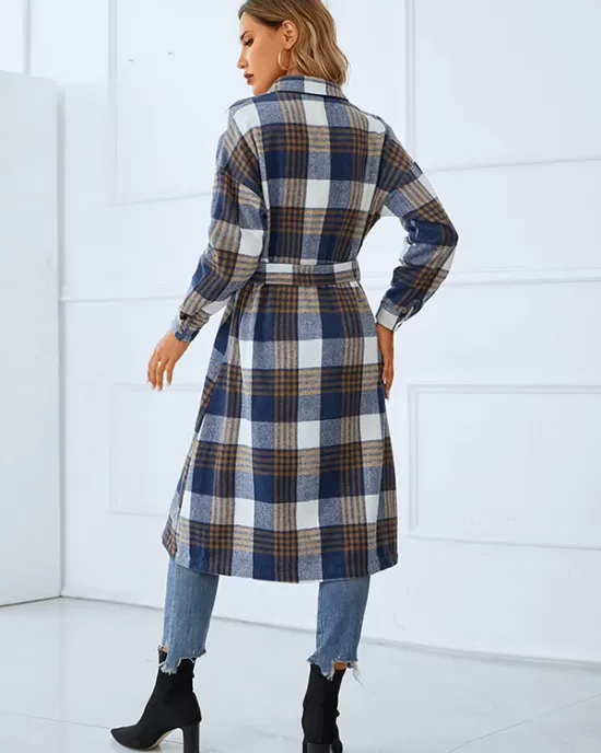 Casual Loose Plaited Lapel Collar Coat