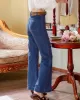 Vacation Loose High Waisted Solid Color Jean Pants Bottoms