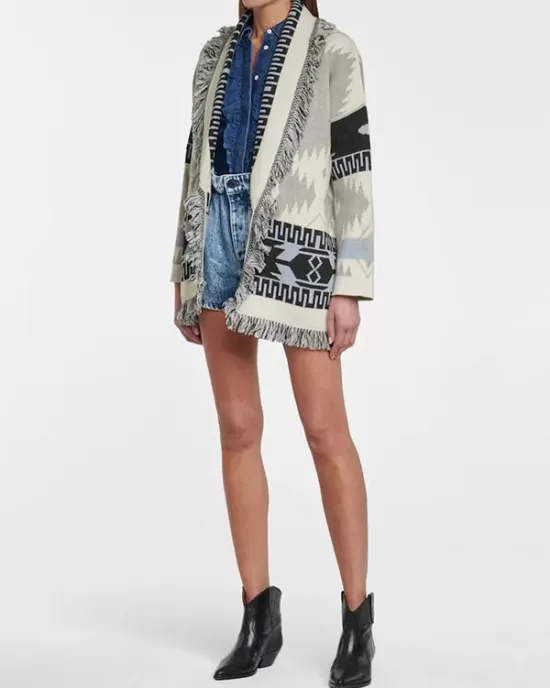 Casual Loose Lace-Up Tasseled Patchwork Shawl&Cloak