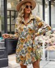 Vacation A-Line Floral V-Neck Dress